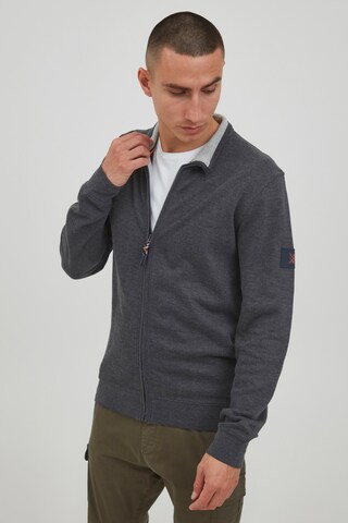 INDICODE JEANS Zip-Up Hoodie 'Arcelio' in Grey: front