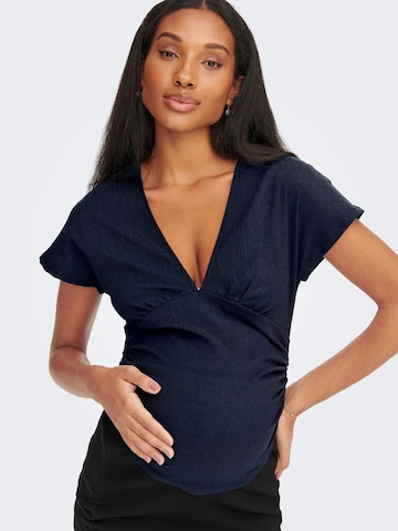 Only Maternity Shirt 'Mina' in Blau