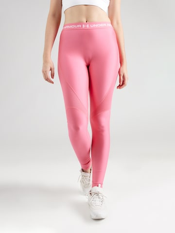 UNDER ARMOUR Skinny Sports trousers in Pink: front