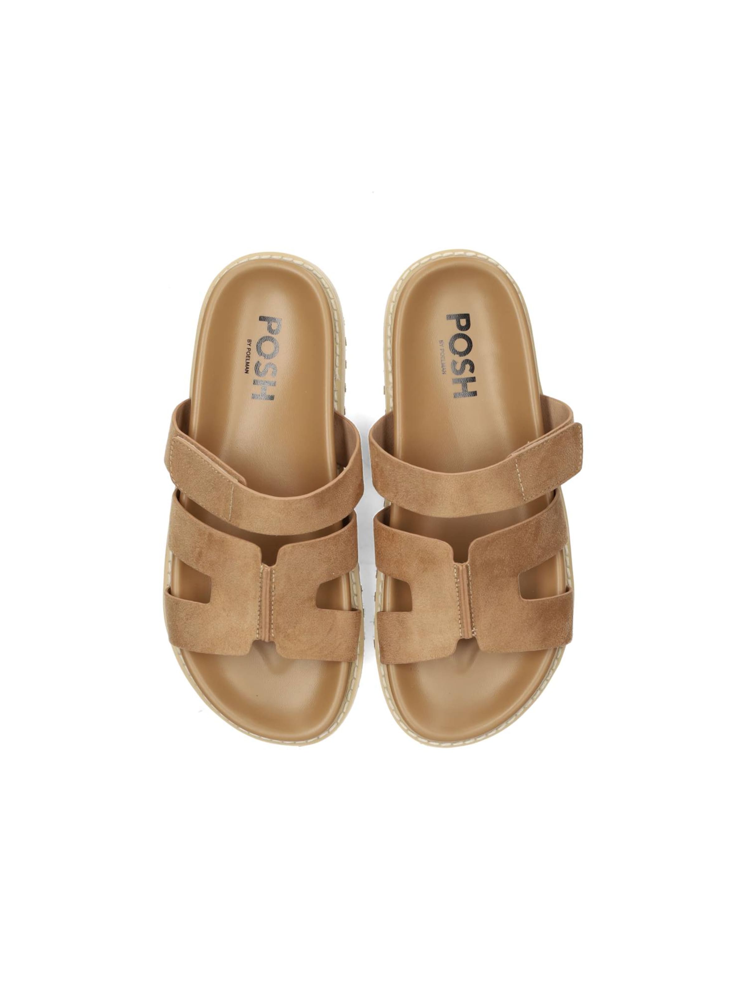 POSH by Poelman Sandalen met riem 'SCOTTIE' in Beige