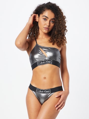 Calvin Klein Swimwear Bustier Bikinitop in Silber