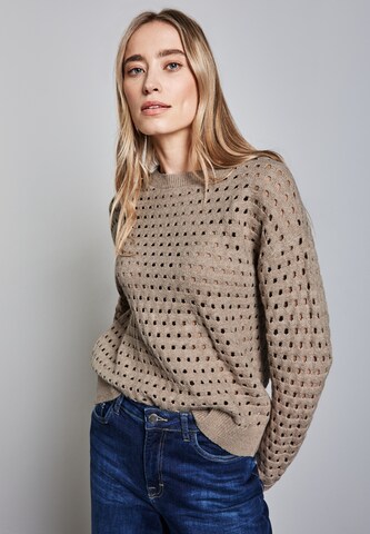 STREET ONE Strukturpullover in Beige: Vorderseite