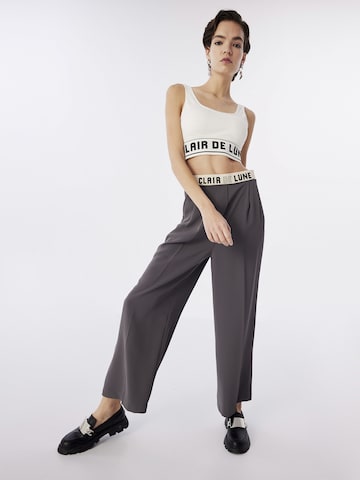 Twist Loose fit Pleat-Front Pants in Grey