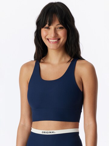 SCHIESSER T-shirt BH ' Doppelripp - Active ' in Blauw: voorkant