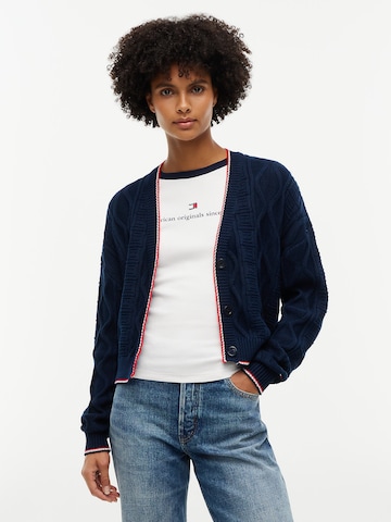 Tommy Jeans Gebreid vest in Blauw: voorkant