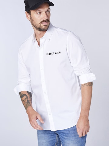 UNCLE SAM Regular fit Button Up Shirt in White