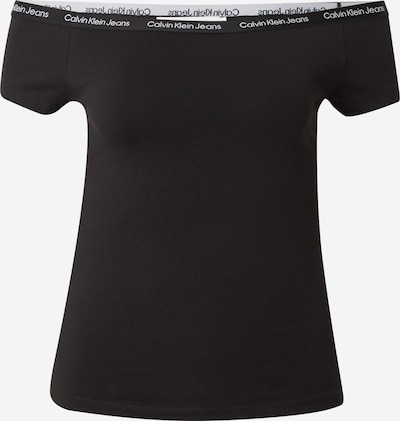 Tricou Calvin Klein Jeans pe negru / alb murdar, Vizualizare produs