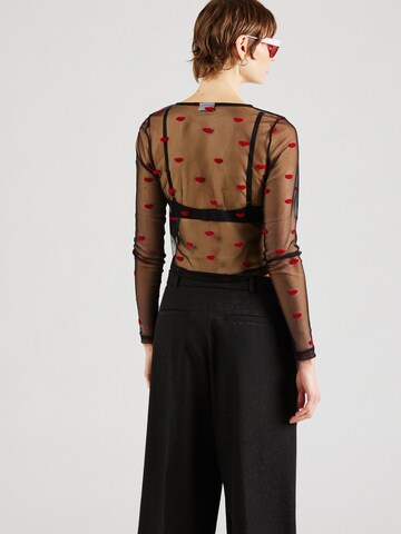 Tricou 'LIPS JUDITH' de la Noisy may pe negru
