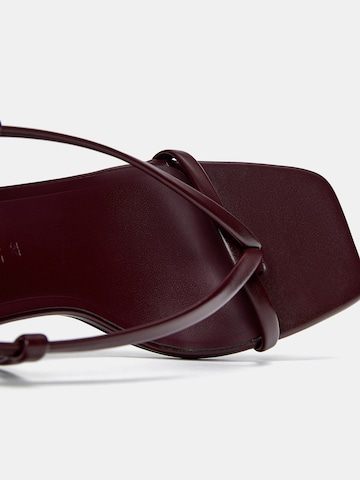 Pull&Bear T-Bar Sandals in Red