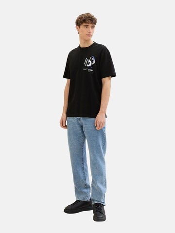 TOM TAILOR DENIM T-Shirt in Schwarz