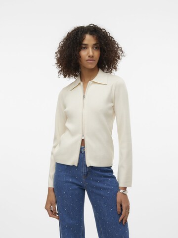 VERO MODA Gebreid vest 'HANNA' in Beige: voorkant