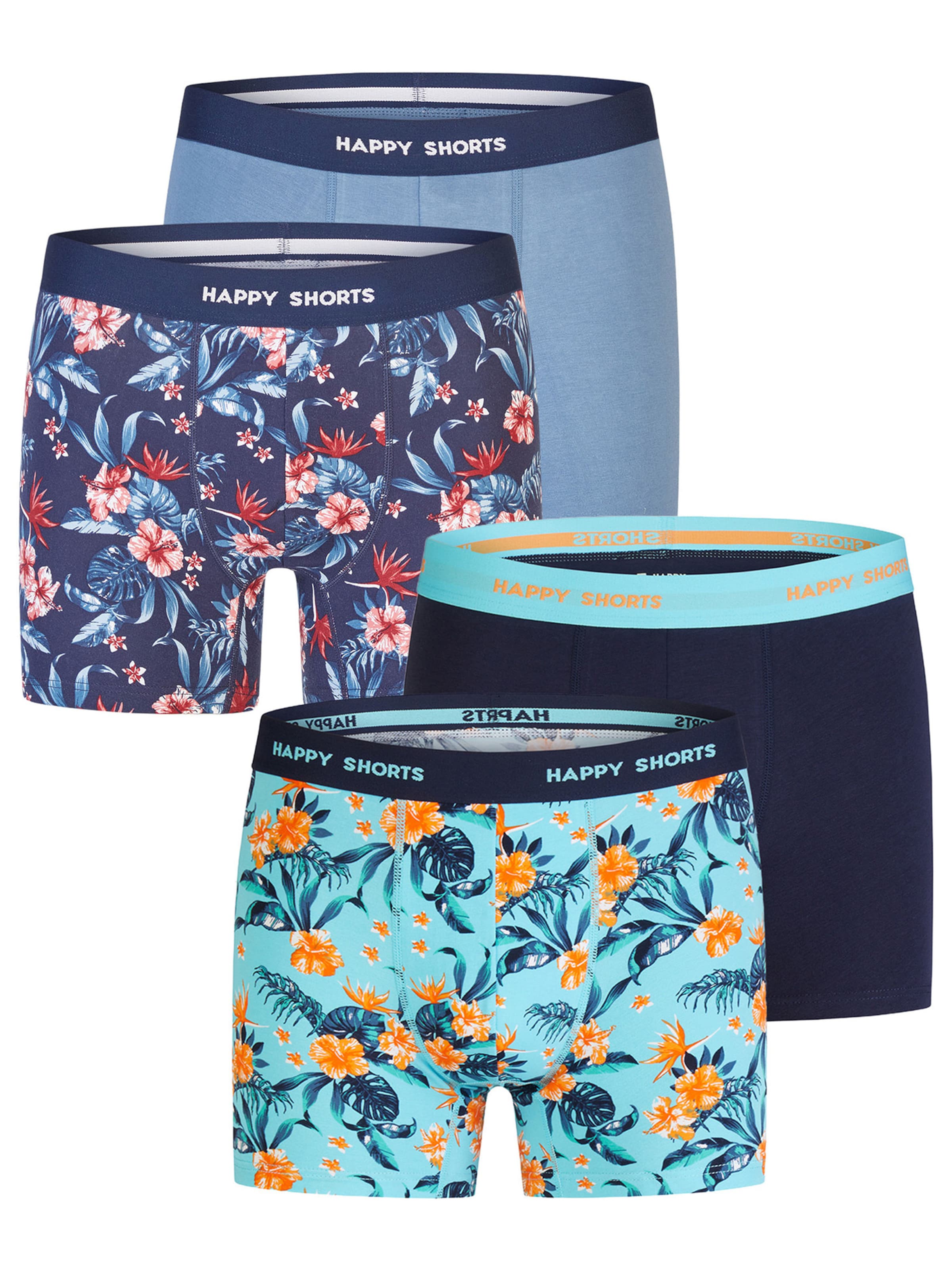 Happy Shorts - Boxers ' Floral Print Sets ' em azul: frente