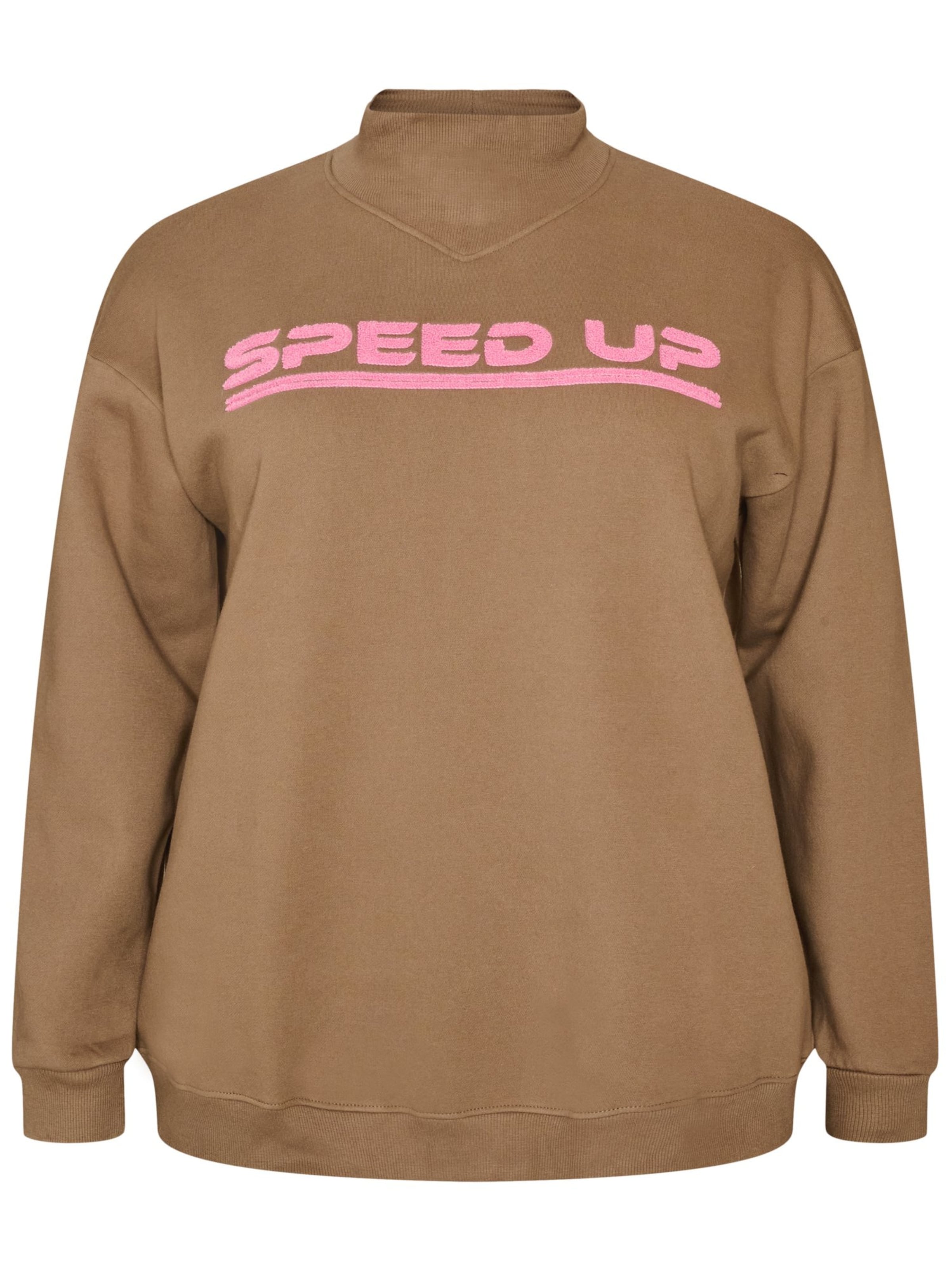 Sweat-shirt 'ARIKKE' Active by Zizzi en marron : devant