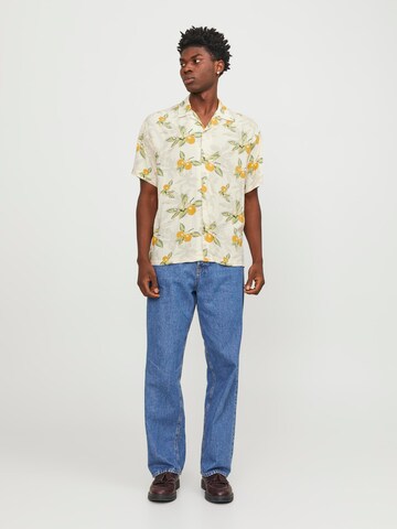 JACK & JONES Comfort fit Overhemd 'JJLUKE TAMPA' in Beige