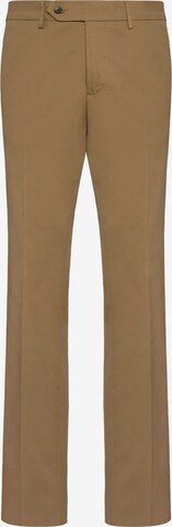 Boggi Milano Regular Pleated Pants in Brown: front