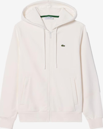 LACOSTE Zip-Up Hoodie in White: front
