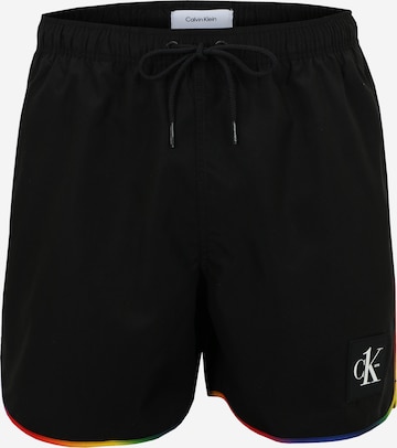 Calvin Klein Swimwear Board Shorts 'Pride' in Black: front