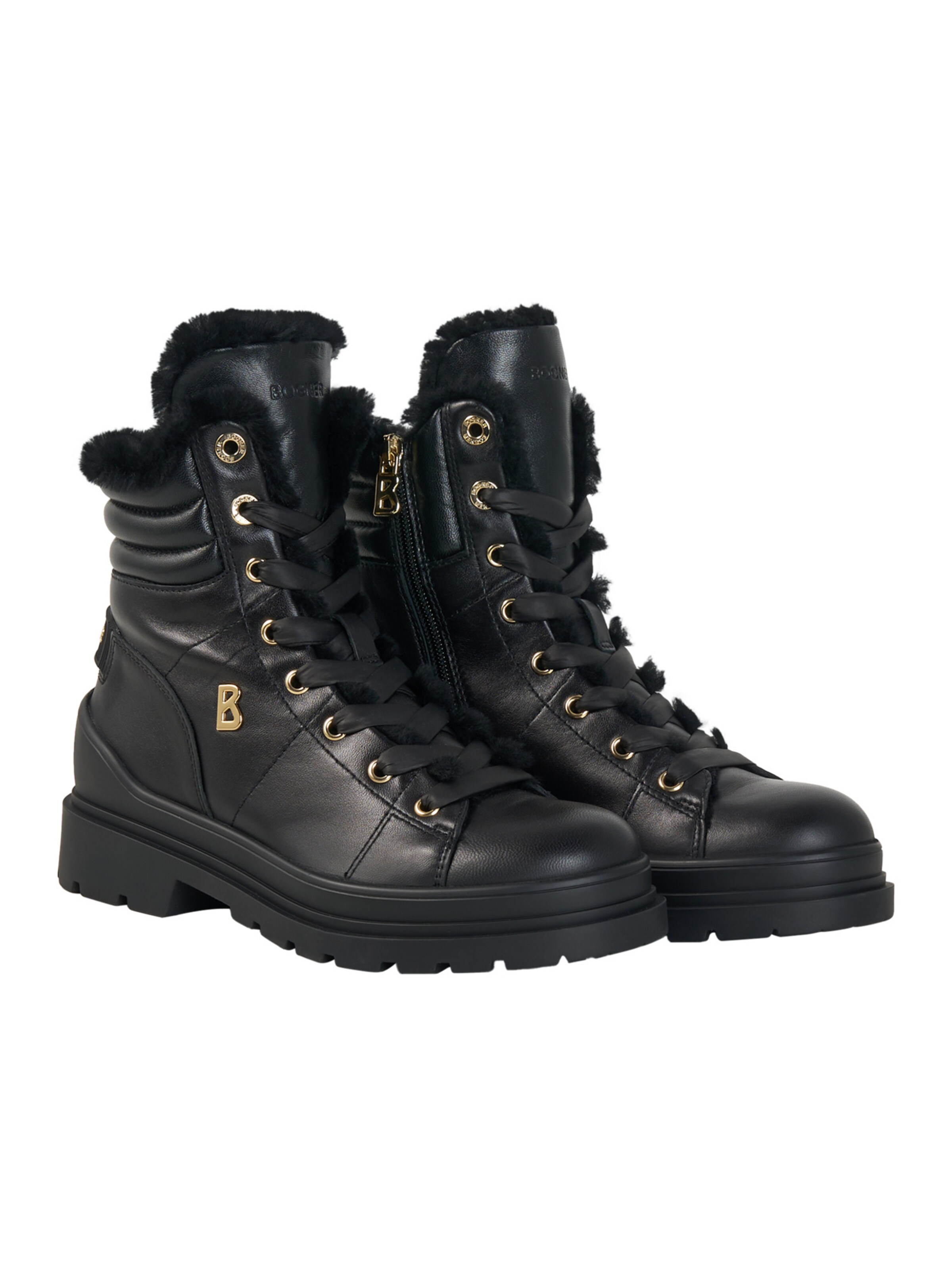 BOGNER Lace-Up Ankle Boots in Black