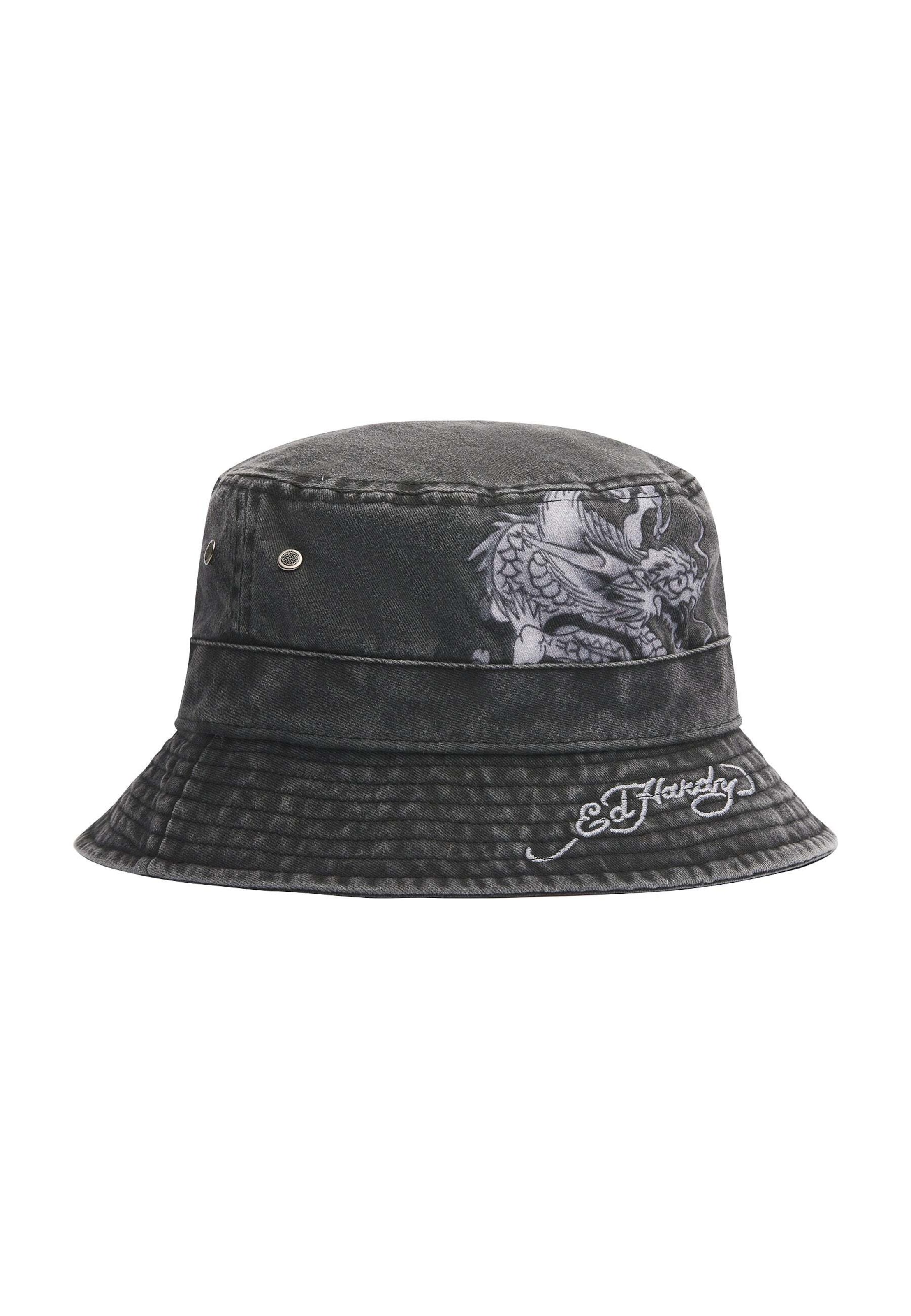 Ed Hardy Шляпа 'Crawling Dragon' в Серый