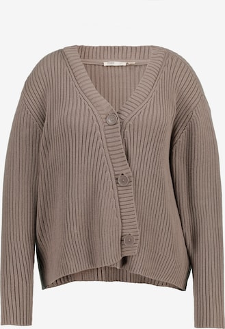 Ulla Popken Knit Cardigan in Beige: front