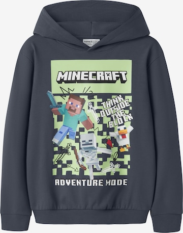 NAME IT Sweatshirt 'NKMSALVA MINECRAFT' in Blauw: voorkant
