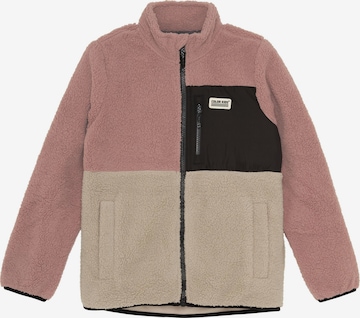 COLOR KIDS Plüschjacke ' COFleece ' in Pink: Vorderseite