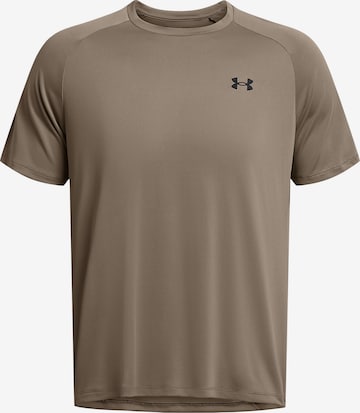 UNDER ARMOUR Regular fit Functioneel shirt 'Tech 2.0' in Bruin: voorkant