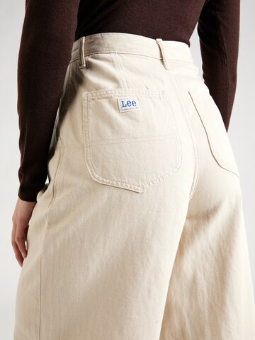 Lee Wide leg Pleat-front trousers in Beige