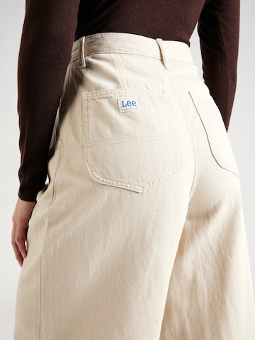 Lee Zvonové kalhoty Kalhoty se sklady v pase – béžová