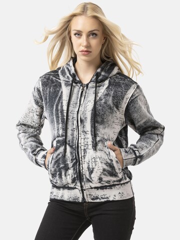 CIPO & BAXX Sweatjacke 'WL379', Tie-Dye-Muster, mit Kapuze, Streetwear, Rückenprint in Grau