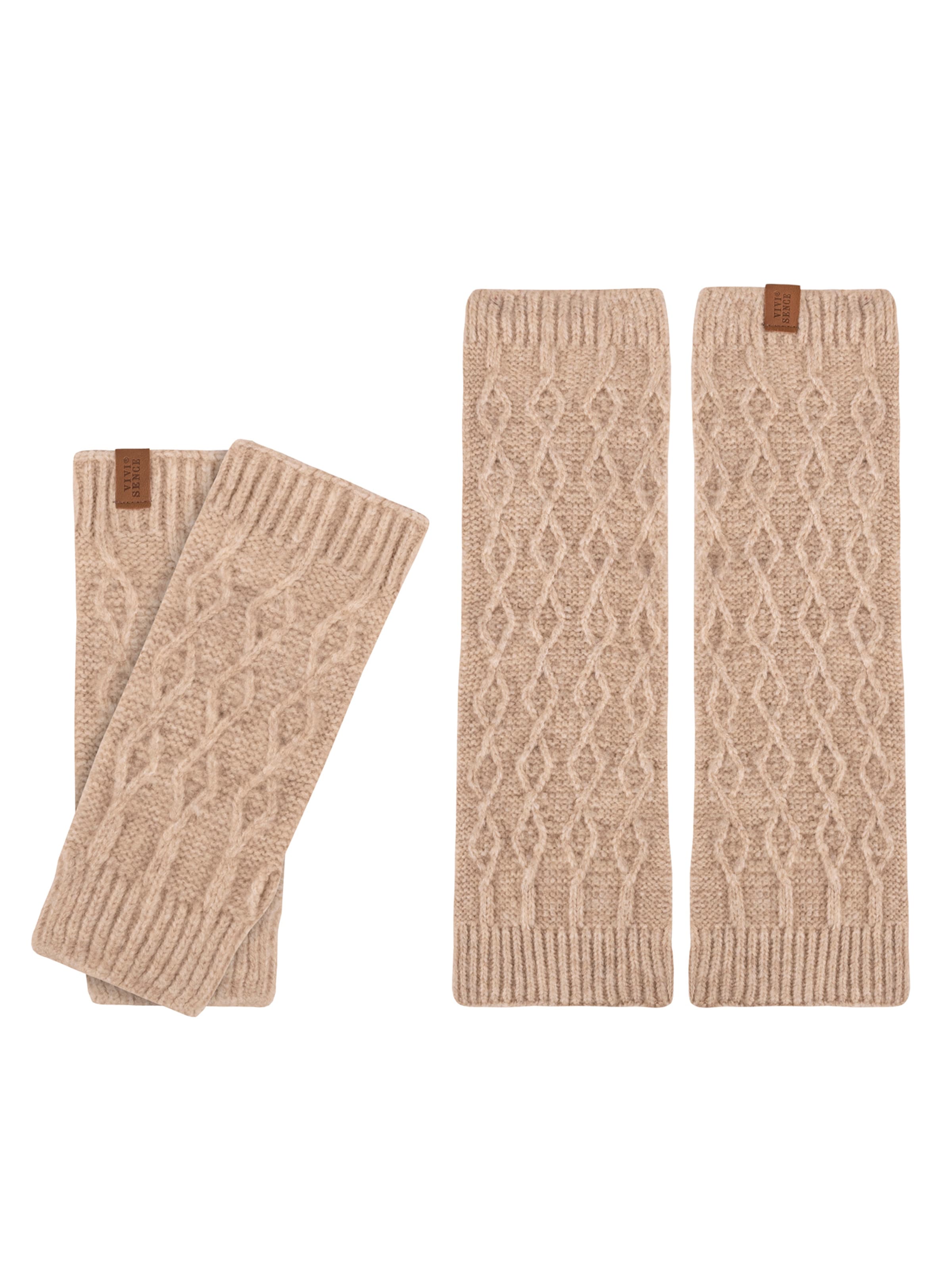 Vivisence Short finger gloves '7300 Set' in Beige: front