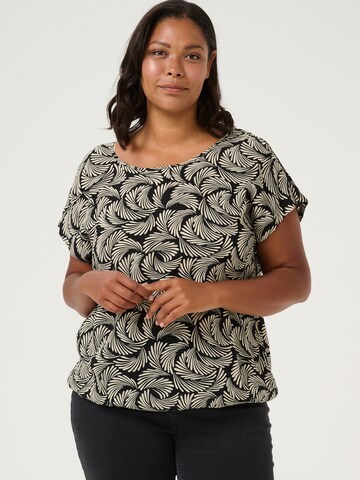 KAFFE CURVE Blouse 'Sonna Stanley' in Zwart: voorkant