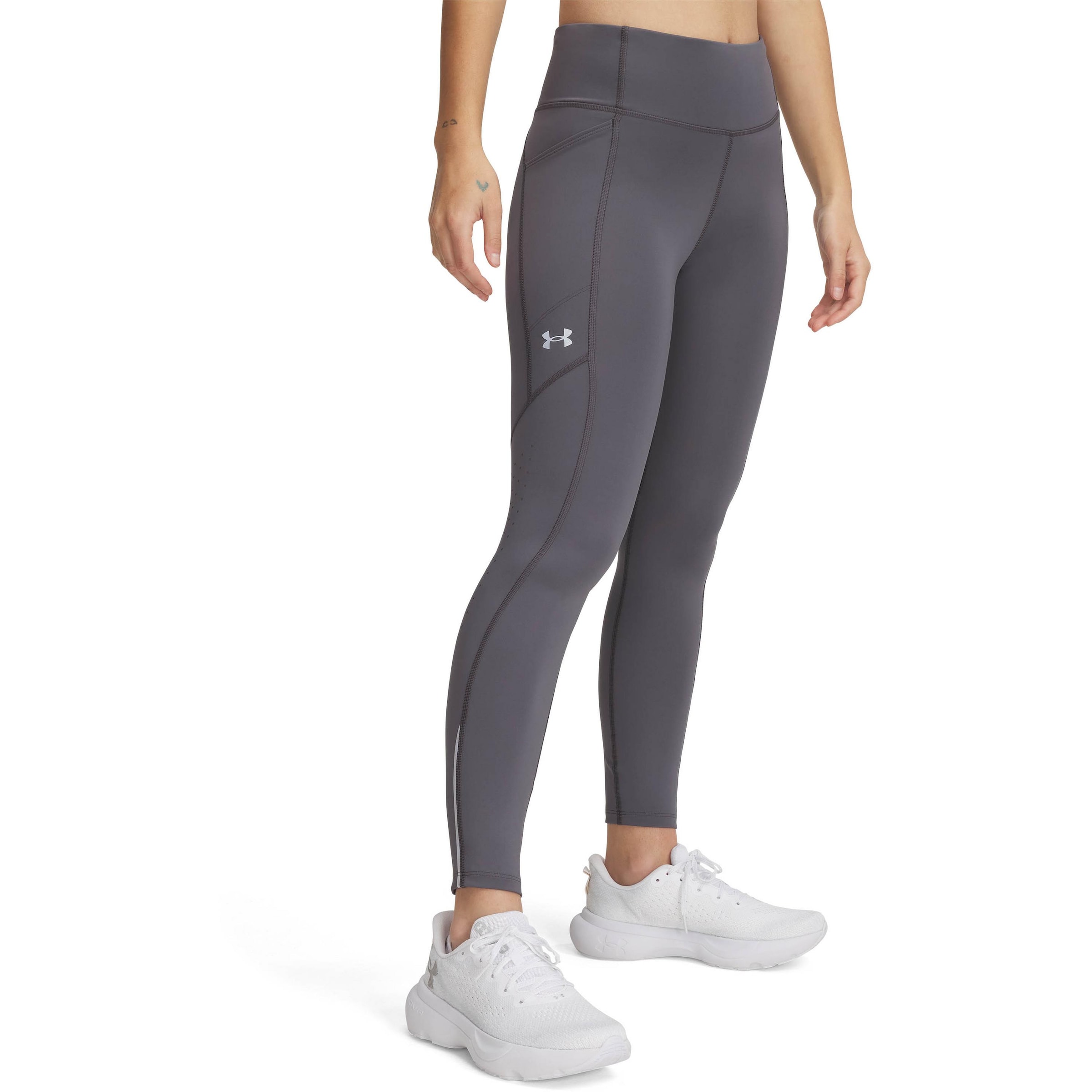 Skinny Pantaloni sportivi 'Fly Fast 3.0' di UNDER ARMOUR in grigio: frontale
