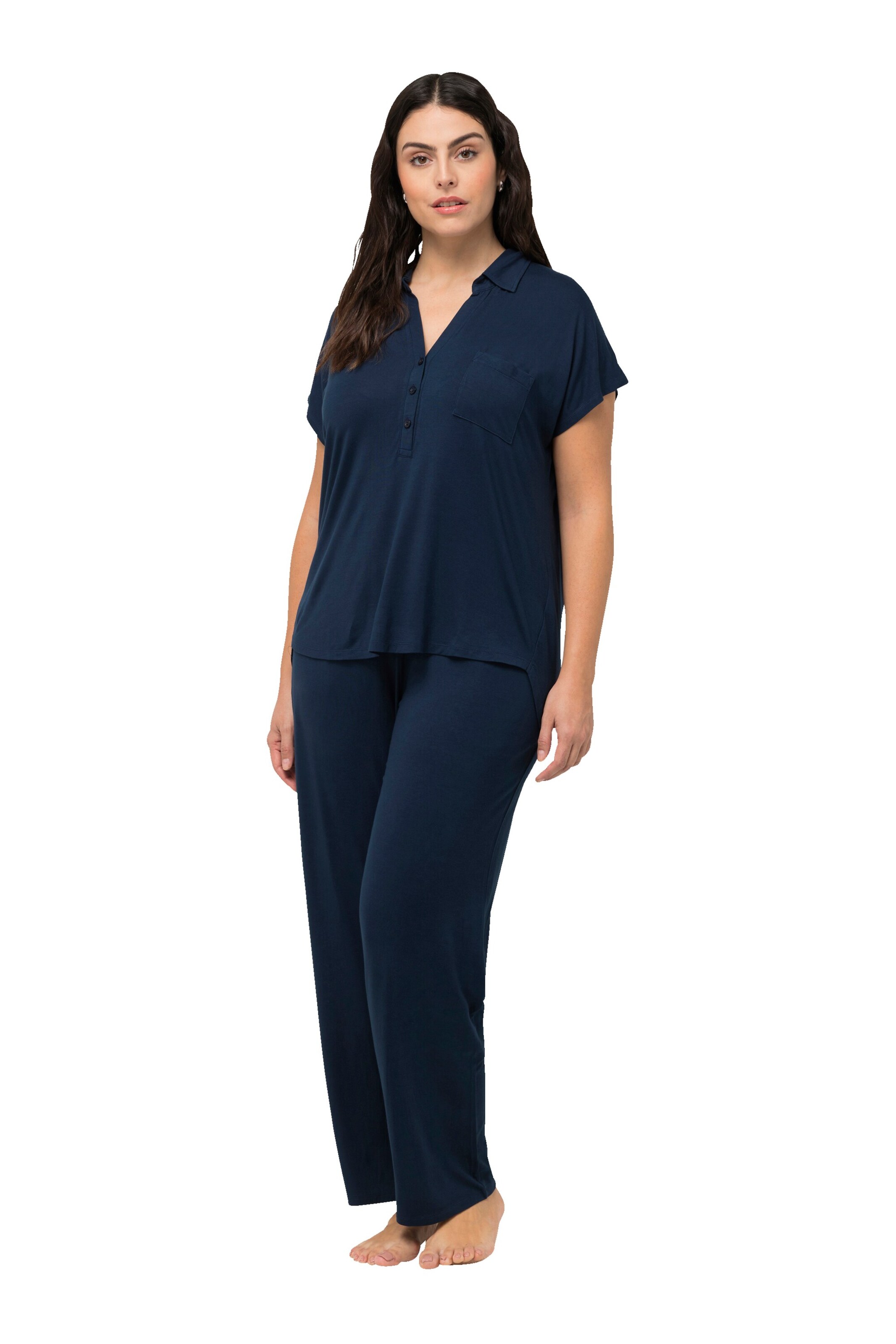 Ulla Popken Pajama in Blue: front