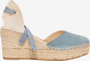 Sandalo 'Alpargata Cuña 8 cm' di Alhamas in blu: frontale