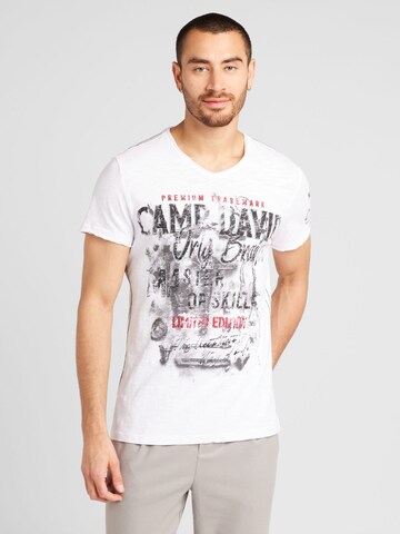 T-Shirt CAMP DAVID en blanc : devant