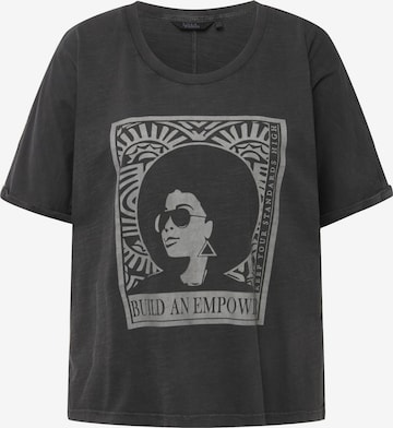 T-shirt Ulla Popken en gris : devant