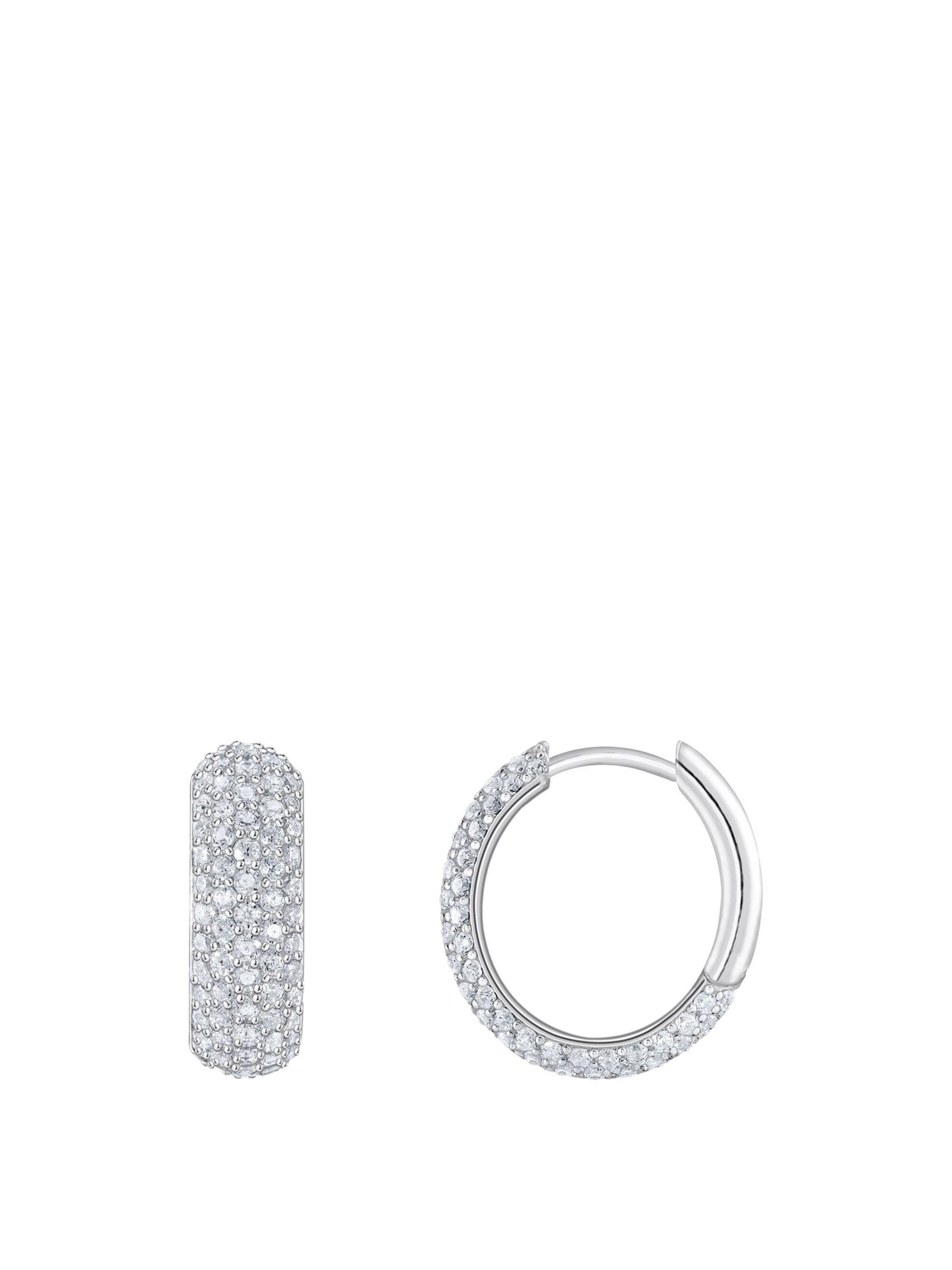Thomas Sabo Earrings 'Creolen Weißer Zirkonia Klein' in White: front