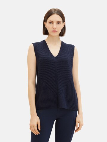 TOM TAILOR Gebreide top in Blauw: voorkant