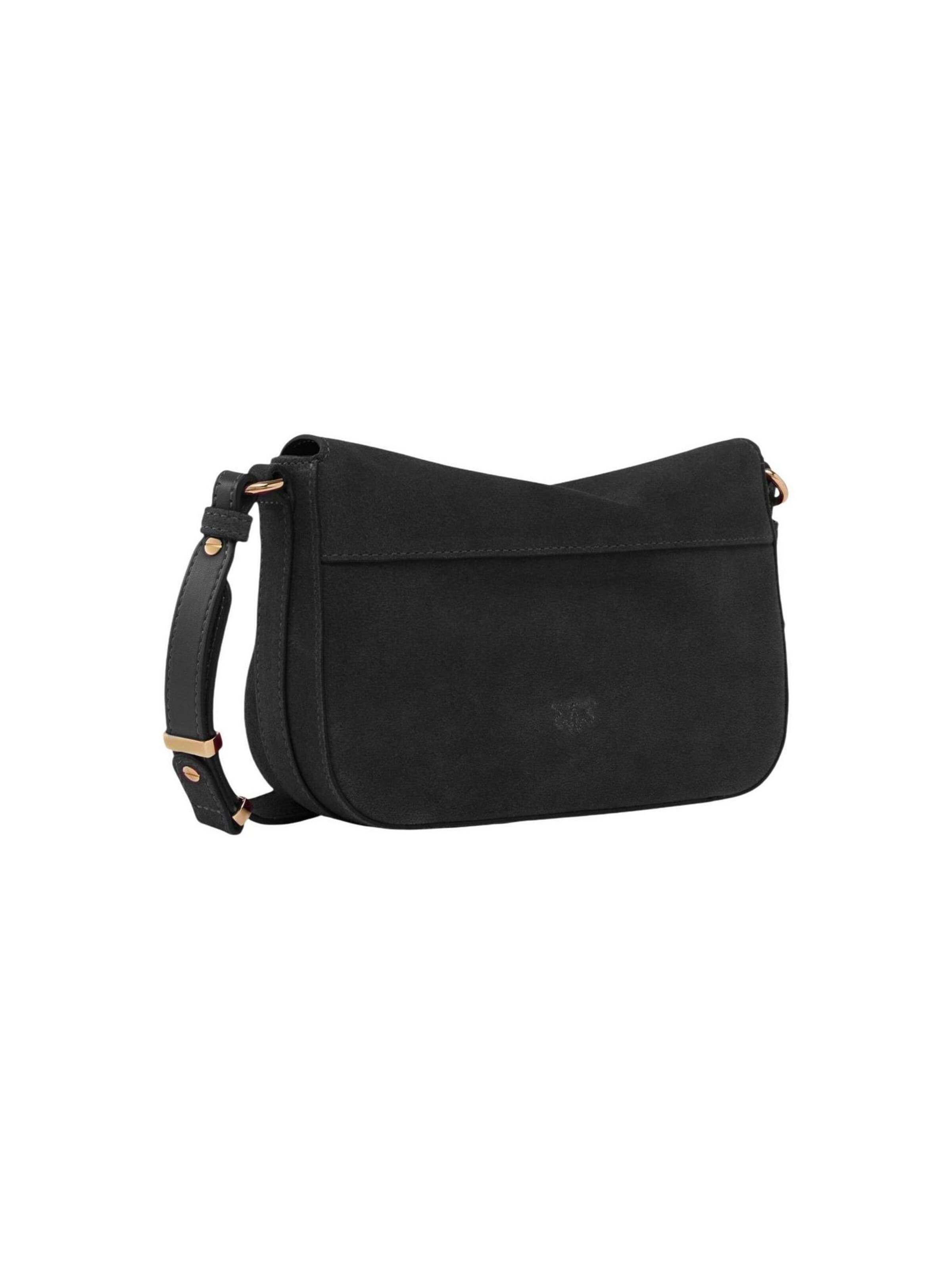 PINKO Schoudertas 'LOVE SATCHEL MINI SUEDE 107656 A0F6' in Zwart