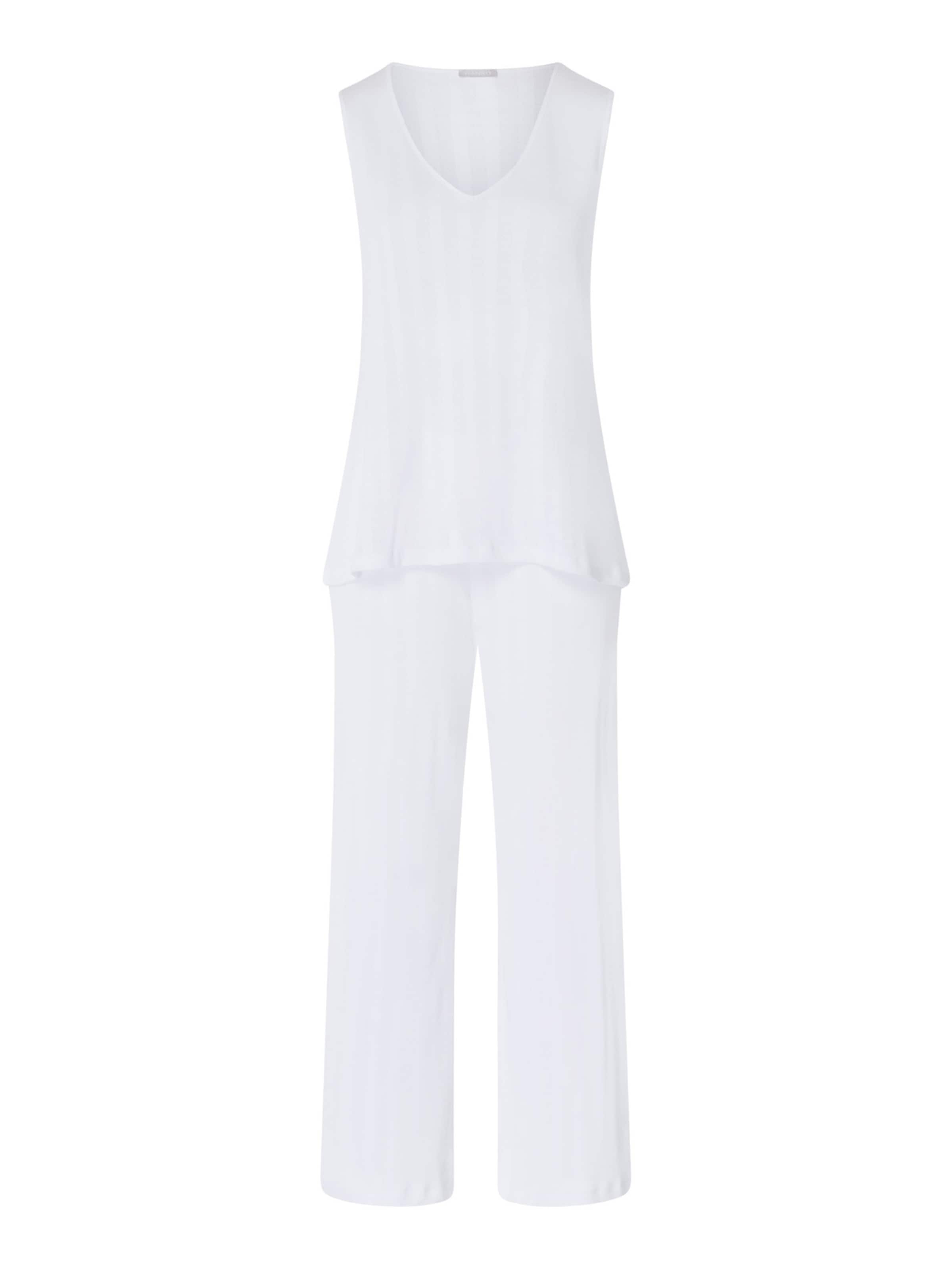 Pyjama ' Simone ' Hanro en blanc : devant