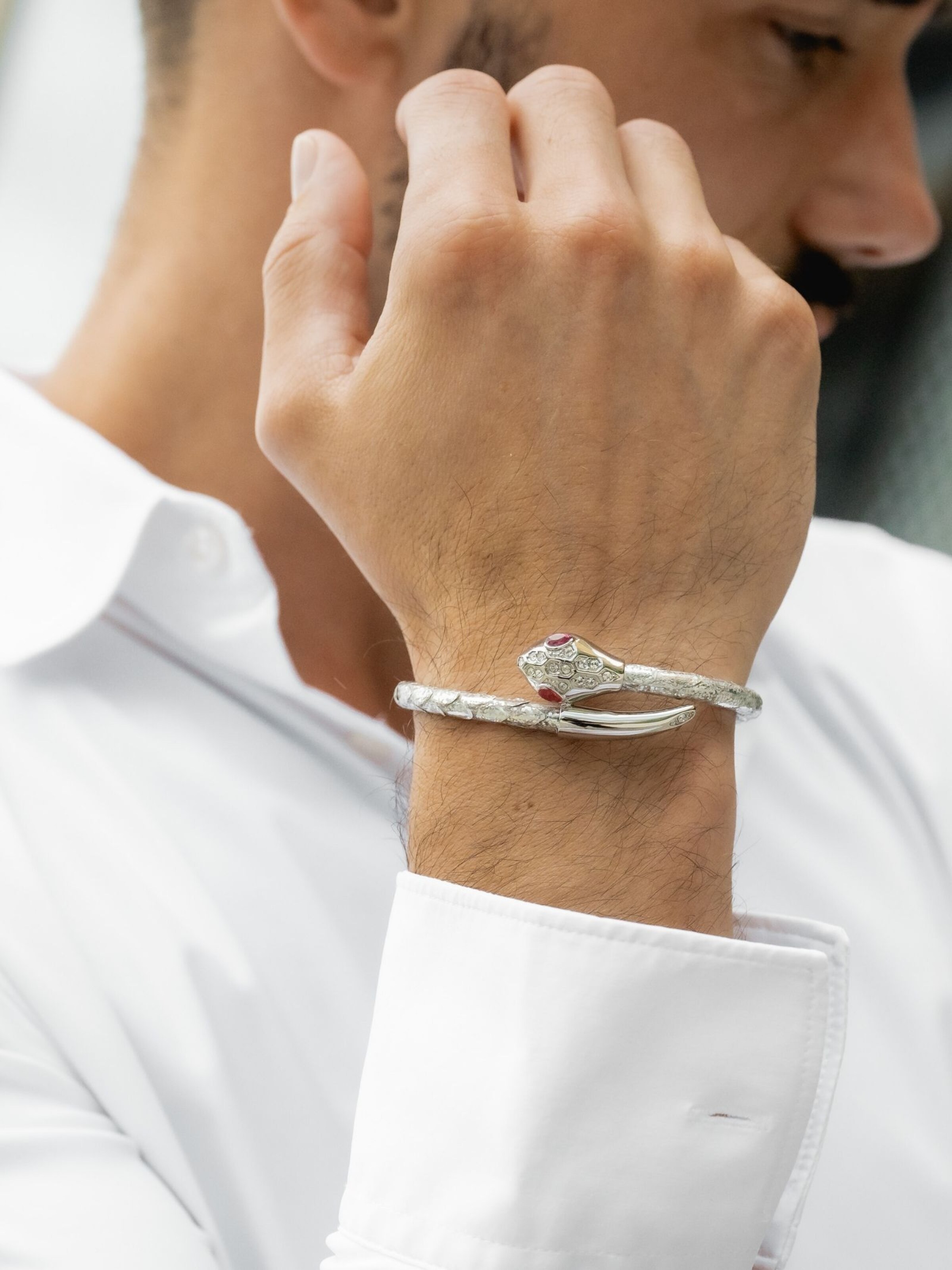 GT Collection Bracelet 'Snake Head' in Silver