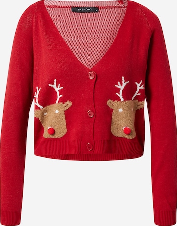 Trendyol Knit Cardigan in Red: front