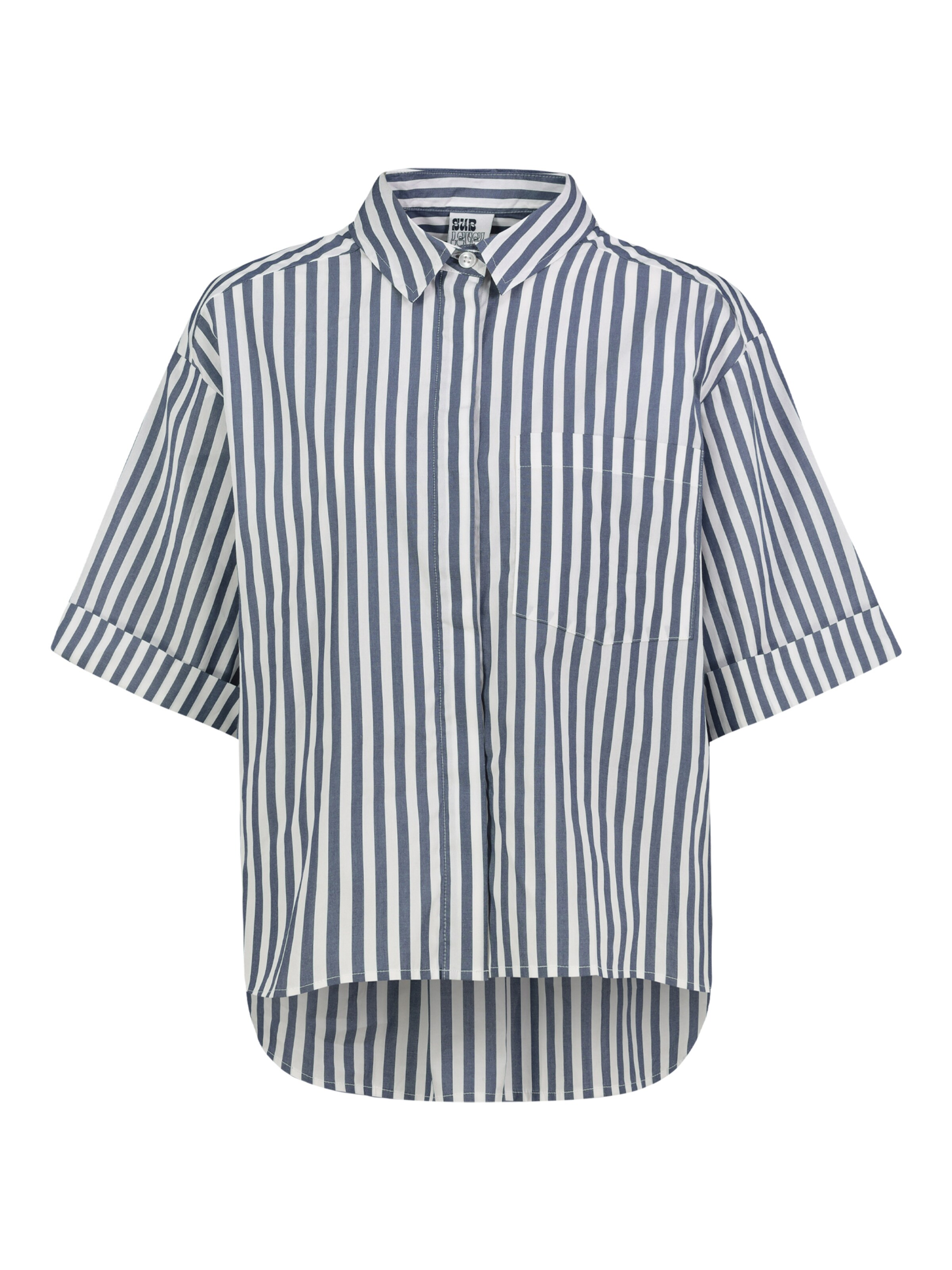 Sublevel Bluse in L in navy / weiß, Produktansicht