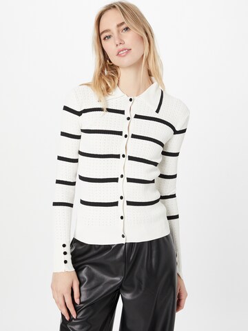 River Island Knit Cardigan in White: front