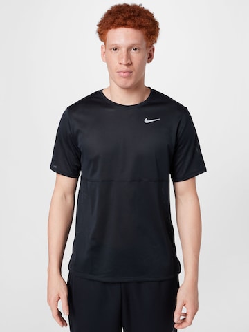 NIKE - Camiseta funcional 'Breathe Run' en negro: frente