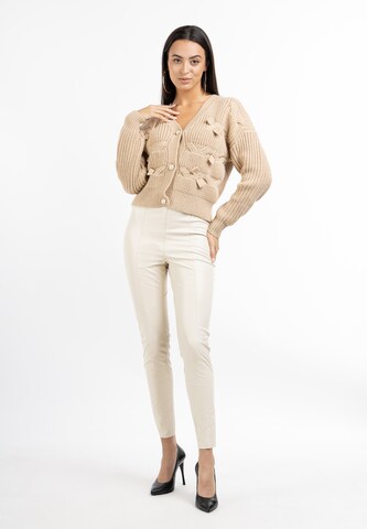 faina Knit Cardigan in Beige