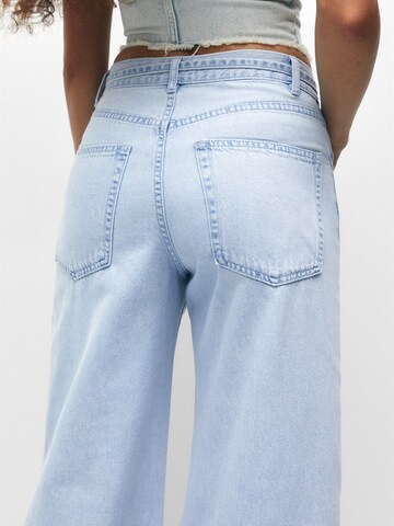 Pull&Bear Wide leg Jeans in Blauw