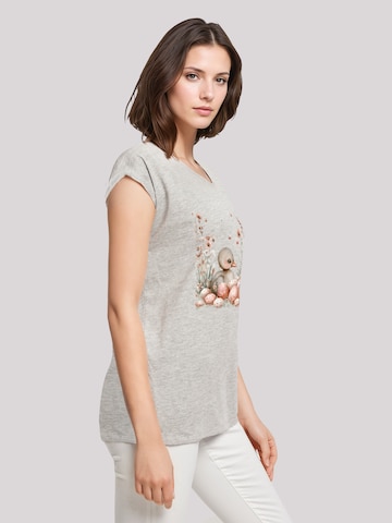 T-shirt 'Ente Ostereier Blumen Küken' F4NT4STIC en gris