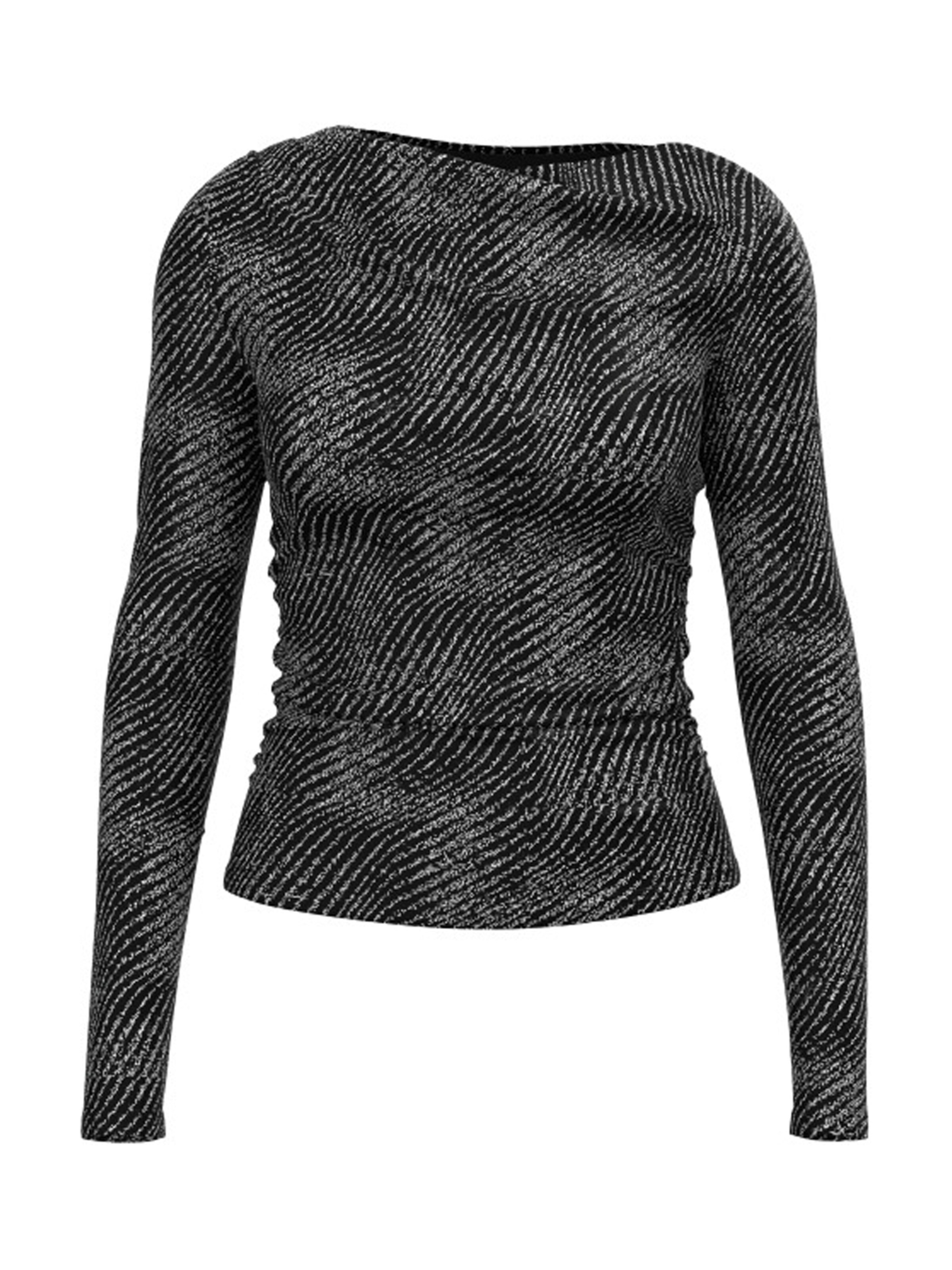 Noisy may Shirt 'NMGILLY' in XS in hellgrau / schwarz, Produktansicht